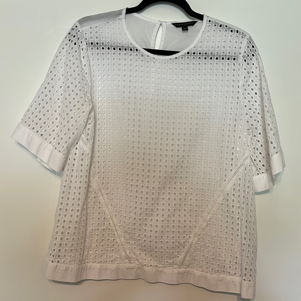White eyelet blouse